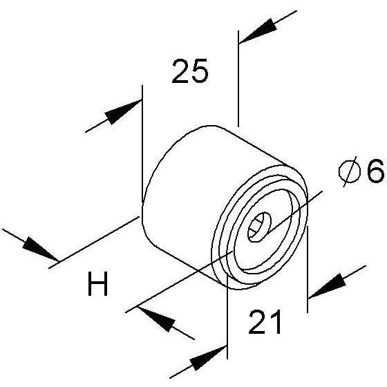 HKL - Abstandshülse Abstandhalter 665/10.01 Kanal-System GL − 50 Stück