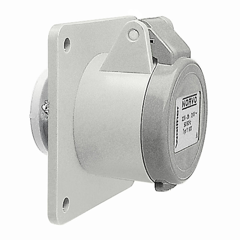 Walther Werke - CEE-Anbausteckdose (IEC 60309) NORVO Anbaudose gerade 10606 16A 2P 42V 10h IP44 − 1 Stück