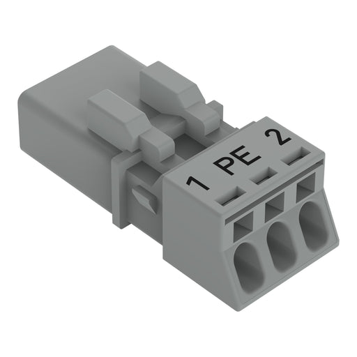 WAGO - Steckverbinder für steckbare Gebäudeinstallation Stecker 3-polig 890-253/062-000 grau − 50 Stück