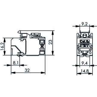 Telegärtner - Modularer Steckverbinder AMJ-SL Modul 100023208 Cat.6A, T568B − 12 Stück