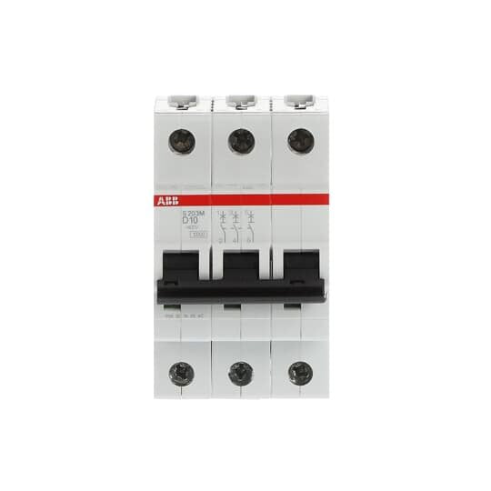 ABB Stotz S&J - Leitungsschutzschalter Sicherungsautomat S203M-D10 10 kA, 10 A, 3P