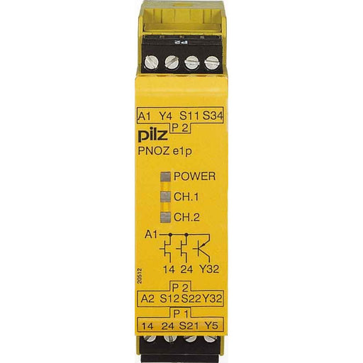 Pilz - Gerät zur Überwachung von sicherheitsgerichteten Stromkreisen Not-Aus-Schaltgerät PNOZ e1.1p #774133 24VDC 2so