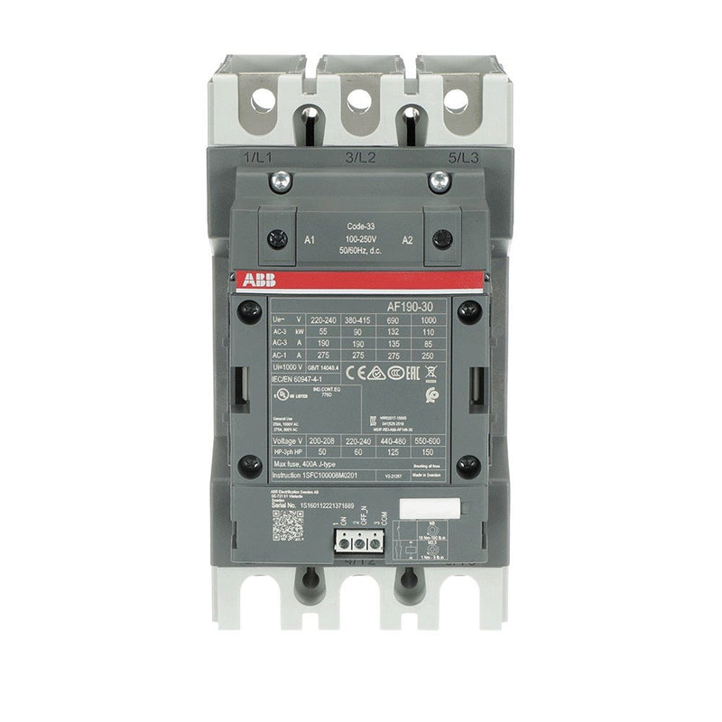 ABB Stotz S&J - Leistungsschütz zum Schalten von Wechselstrom Schütz AF190-30-00-33 100-250V 50/60Hz/DC