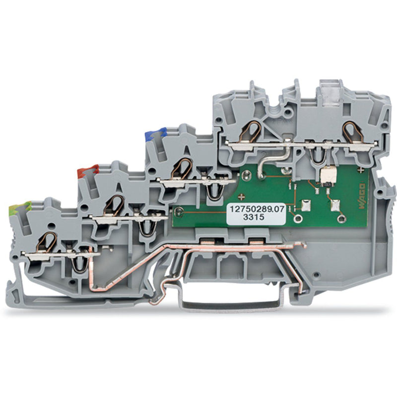 WAGO - Initiator/Aktor-Reihenklemme 4-Leiter-Initiatorenklemme 2000-5417/1102-950 LED gelb für PNP − 50 Stück