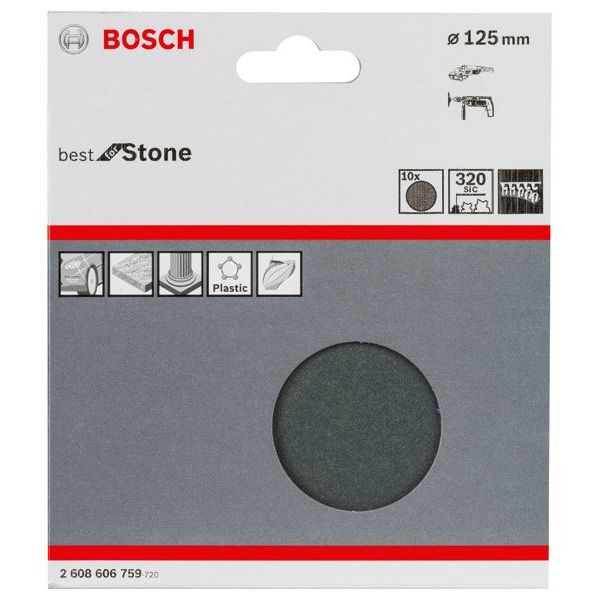 Bosch - Schleifpapier/Schleifvlies PRO F355 Schleifblatt, 125 2608606759 mm, 320, 10-tlg