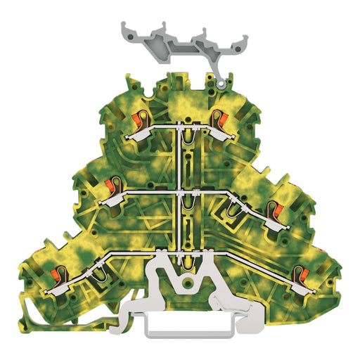 WAGO GmbH & Co. KG - Durchgangs-Reihenklemme Dreistockklemme 2200-3237 gn-ge − 40 Stück
