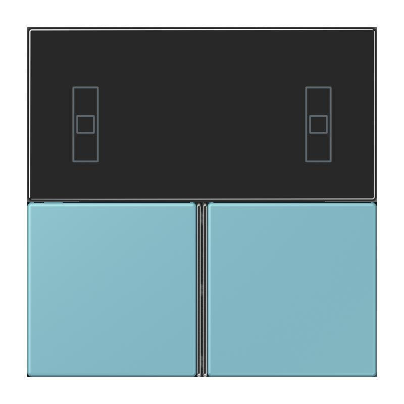 Jung - Abdeckung/Bedienelement für Installationsschalterprogramme Tastensatz 3fach LC 4093 TSA 213 ceruleen moyen