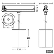 LTS Licht&Leuchten - Pendelleuchte LED-Stromschienenleuchte TIMRPT201927MFDSTes. 927, DALI, es