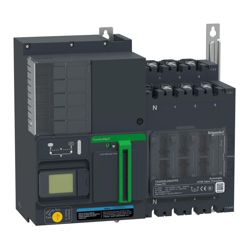 Schneider Electric - Lastschalter Netzumschaltung autom. TA25D3L2504TPE 250A 400V 3P LCD