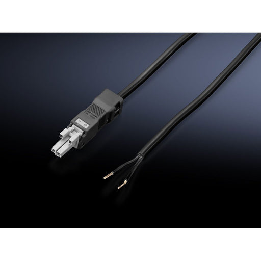 Rittal - Netzanschlussleitung Einspeisung 2-polig DC SZ 2500.410 (VE5) sw 3000mm m.Stecker