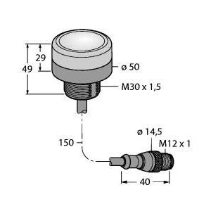 Turck - Optisches/Akustisches Signalgerät LED-Anzeige K50BCLRXXPQP Kennleuchte − 1 Stück