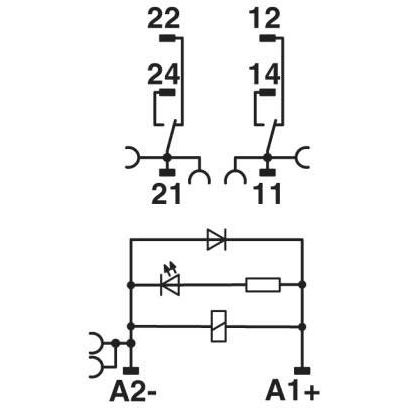 Phoenix Contact - Schaltrelais Relaismodul RIF-1-RPT #2906223 LDP-12DC/2X21 − 10 Stück