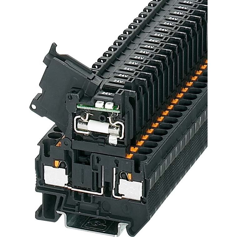 Phoenix Contact - Sicherungs-Reihenklemme Sicherungsreihenklemme PT4-HESILED 24(5x20) 0,2-6qmm,6,3A 30V,sw