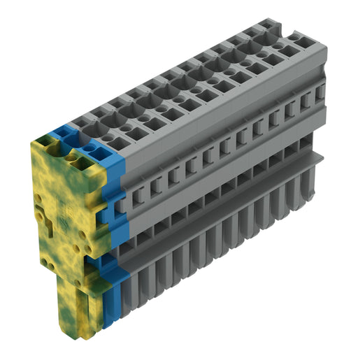 WAGO - Ein- und mehrpolige Klemmenleiste 1-Leiter-Federleiste 769-114/000-039 4mm²,gr/bl/gn-ge − 10 Stück