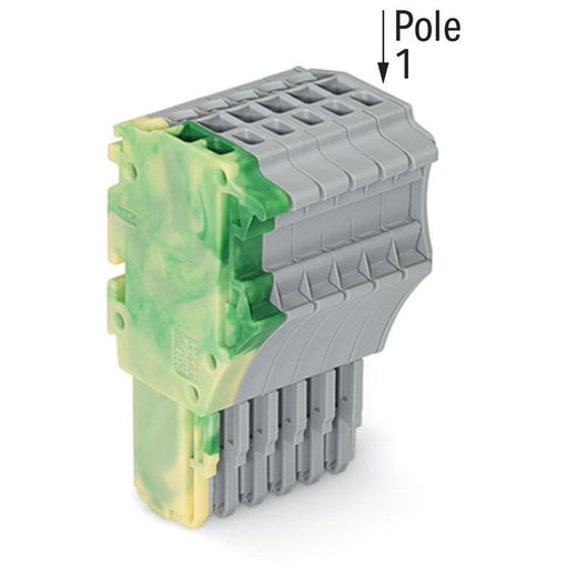 WAGO - Ein- und mehrpolige Klemmenleiste 1-Leiter-Federleiste 2020-106/000-037 1,5 mm²,gn-ge/gr − 25 Stück