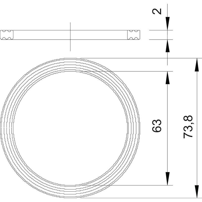 OBO Bettermann - Dichtring, flach Anschlussgew.dichtring 107 F M63 PE − 100 Stück