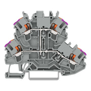 WAGO - Durchgangs-Reihenklemme Doppelstockklemme 2202-2208 Drücker,grau − 50 Stück