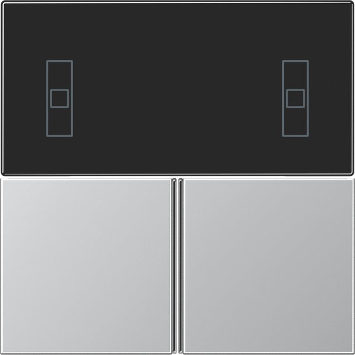Jung - Abdeckung/Bedienelement für Installationsschalterprogramme Tastensatz alu AL 4093 TSA komplett − 1 Stück