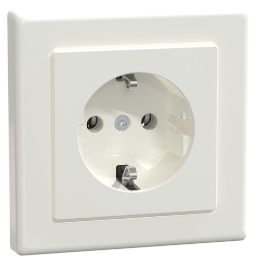 Merten - Steckdose SCHUKO-Steckdose pws/gl MEG2401-1419 volle Abdeckplatte