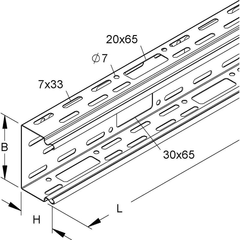 Niedax - Leitungsführungskanal Li-Unterteil LI 60.100/3 − 3 Meter