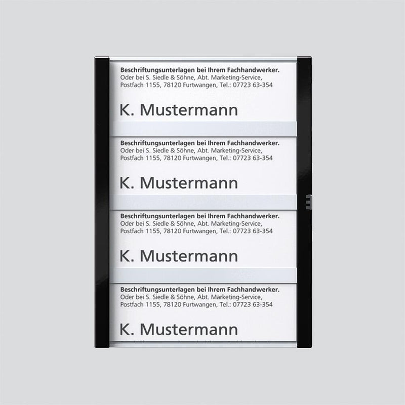 Siedle&Söhne - Zubehör/Ersatzteile für Türkommunikation Namensschild sw-hgl 200029961-00 f. TM612-4/BTM650-05