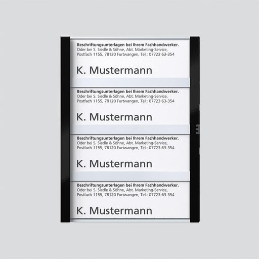 Siedle&Söhne - Zubehör/Ersatzteile für Türkommunikation Namensschild sw-hgl 200029961-00 f. TM612-4/BTM650-05