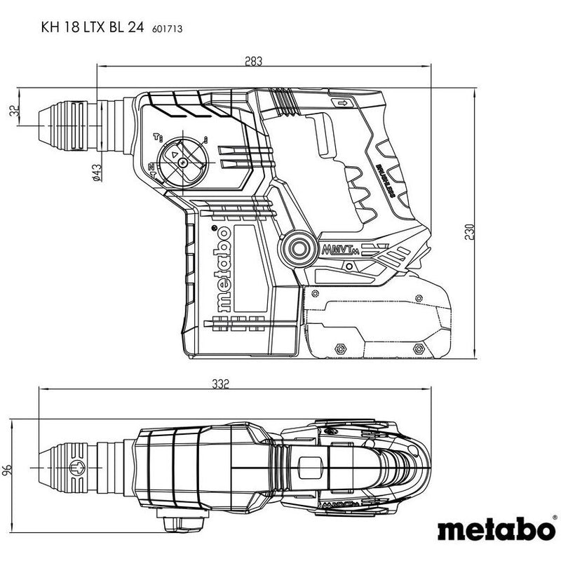 Metabowerke - Bohrhammer (Akku) Akku-Kombihammer KH 18 LTX BL 24