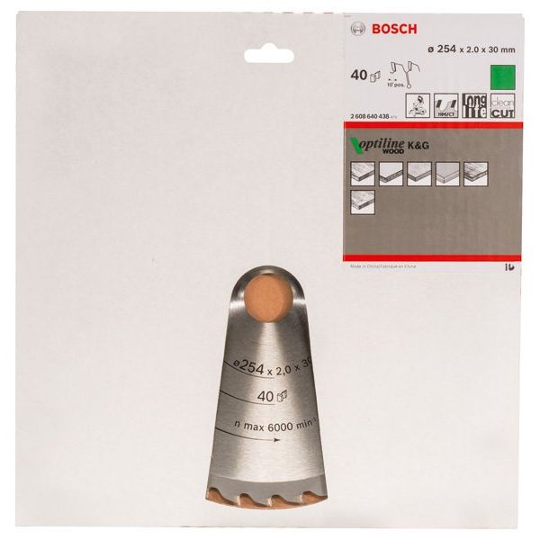 Bosch - Kreissägeblatt PRO Wood Kreissägeblatt, 2608640438 254 x 2 x 30 mm, Z40