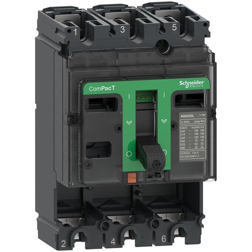 Schneider Electric - Leistungsschalter für Trafo-, Generator- und Anlagenschutz Kompaktleistungsschalter C10H3 ComPacT NSX100H Grun