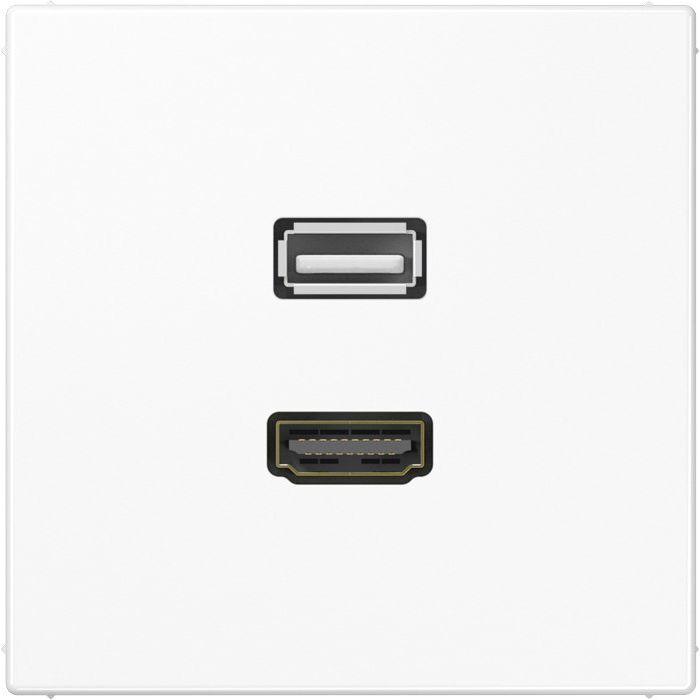 Jung - Multifunktions-Anschlussdose Multimedia-Anschluss aws MA LS 1163 WW HDMI/USB m.Tragring