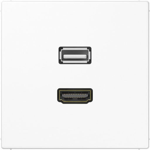 Jung - Multifunktions-Anschlussdose Multimedia-Anschluss aws MA LS 1163 WW HDMI/USB m.Tragring