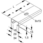 Niedax - Stiel/Profilschiene Ankerschiene 2975/150-1 FL − 100 Stück