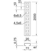 OBO Bettermann - Stiel/Profilschiene Profilschiene CL2008BP2000BK blank,abbrechbar − 2 Meter