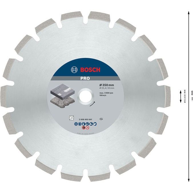 Bosch - Trenn-/Schleifscheibe PRO Asphalt 2608603641 Diamanttrennscheibe