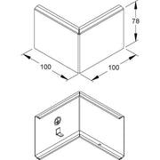 Niedax - Oberteil für Eck Geräteeinbaukanal GK-Außeneckblende GKE 78/100 WA Höhe 78mm