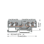 WAGO - Durchgangs-Reihenklemme 4-L-FV-Basisklemme 280-816 grau − 100 Stück