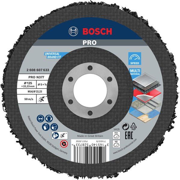 Bosch - Trenn-/Schleifscheibe PRO N377 2608607633 Reinigungsscheibe − 5 Stück