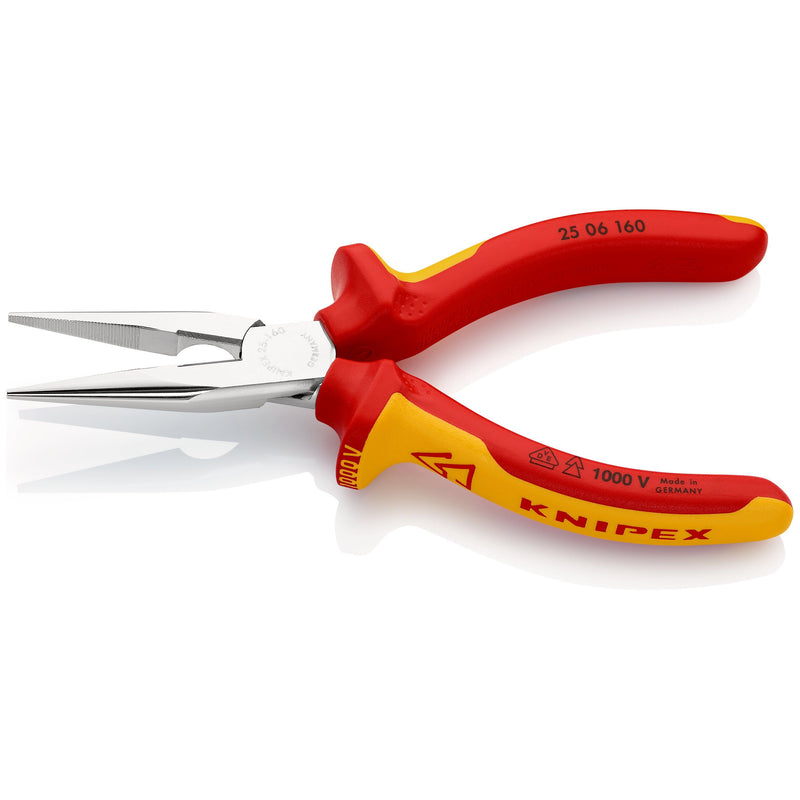 Knipex - Flachzange VDE Flachrundzange 25 06 160 T 160mm, mit Schneide
