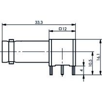Telegärtner - Koax-Steckverbinder BNC-Winkelbuchse 100023541 75Ohm löt f.gedr.Sch − 5 Stück