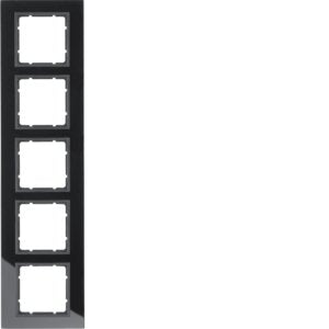 Berker - Abdeckrahmen Glasrahmen 10156616 schwarz 5fach − 1 Stück by Berker
