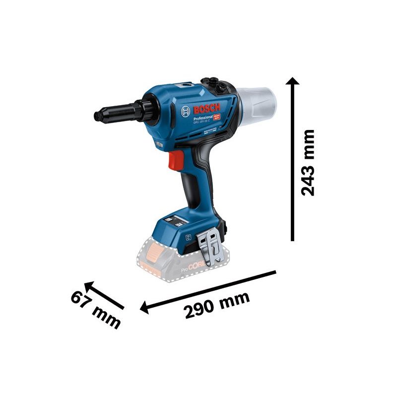 Bosch - Blindnietgerät (Akku) Akku-Nagler 06019K5000 GRG 18V-16 C