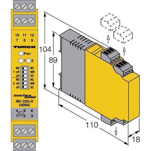 Turck - Trennschaltverstärker IM1-22EX-R/230VAC
