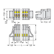 WAGO - Kabelsteckverbinder für Leiterplattensteckverbinder 1-Leiter-Federleiste 733-102/037-000 CAGECLAMP 0,5mm²,lgr − 100 Stück