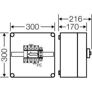 Hensel - Lasttrennschalter Mi-Lastschaltergehäuse Mi 7216 125A, 4polig + PE