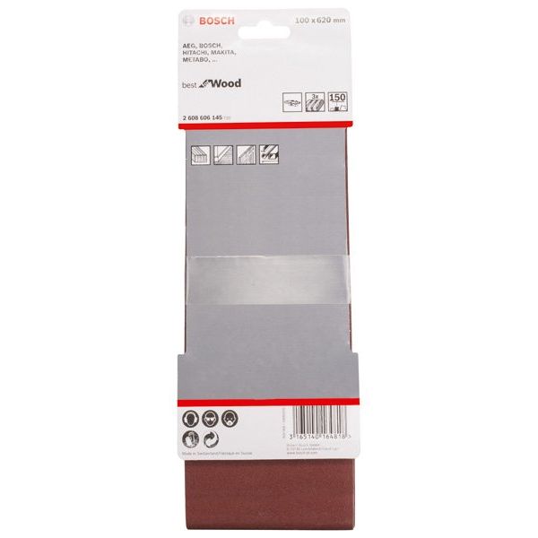 Bosch - Schleifpapier/Schleifvlies PRO X440 Schleifband, 100 2608606145 x 620 mm G150 3-tlg
