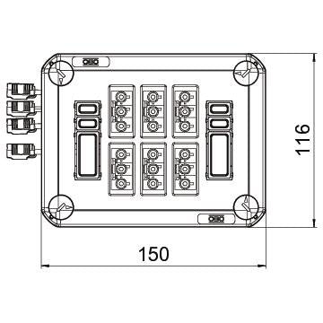 OBO Bettermann - Deckel für Dose/Gehäuse für Montage auf der Wand/Decke Steckbarer Deckel D01 6x3p WD(4+2) für Abzweigkasten, b