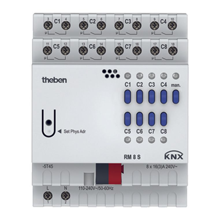 Theben - Bussystem-Schaltaktor Schaltaktor RM 8 S KNX 8-fach