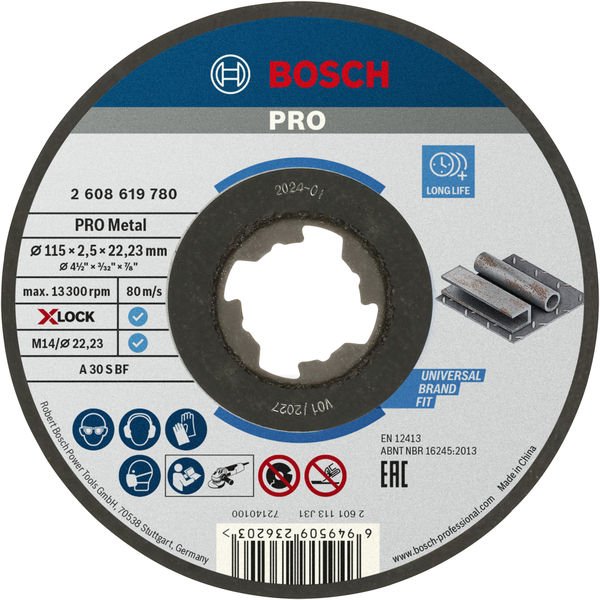Bosch - Trenn-/Schleifscheibe PRO Metal X-Lock 2608619780 Trennscheibe 115 x