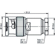 Telegärtner - Koax-Steckverbinder BNC Kabelstecker 100023337 Druckv. F.RG 58(G1)