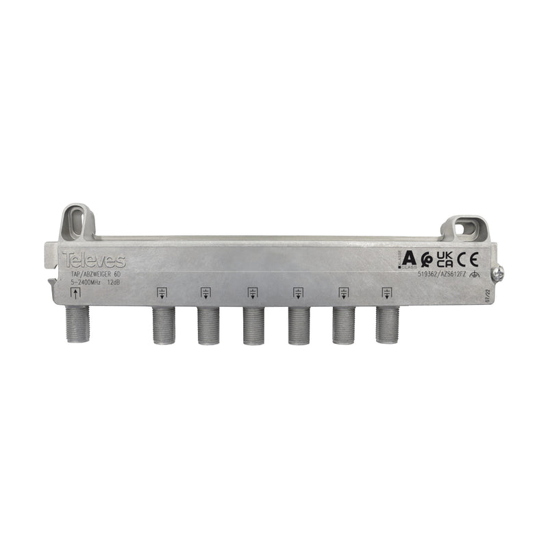 Televes - Abzweiger und Verteiler Abzweiger 6f AZS612FZ 12 dB, 5-2400 MHz